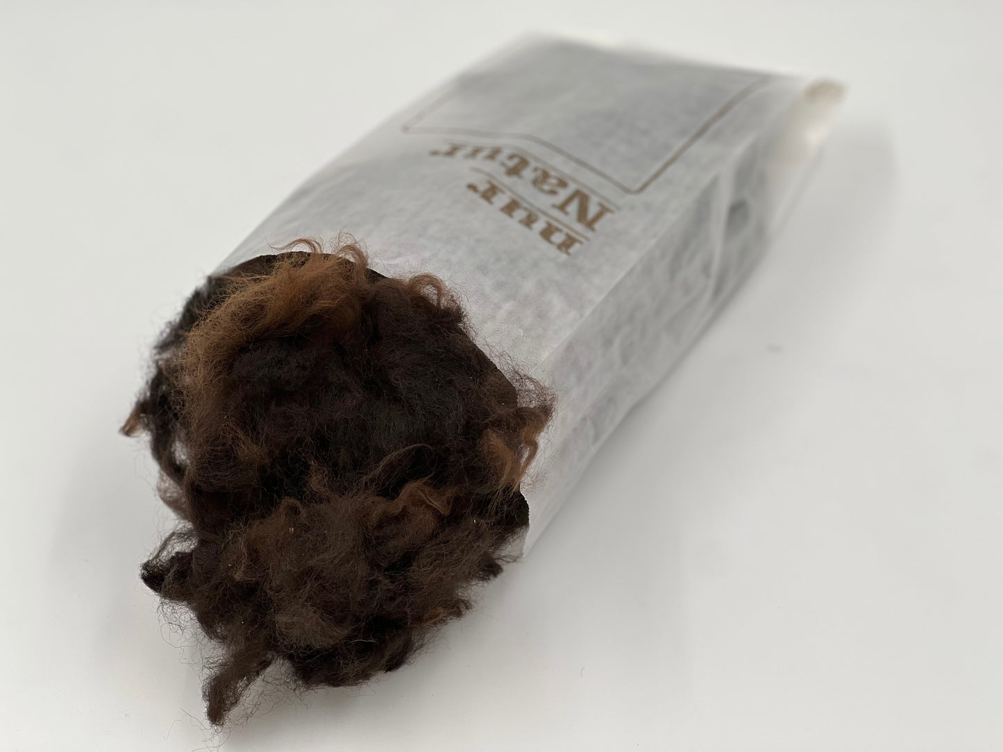 Nachfüllpaket Alpakawolle (Dunkelbraun) in ökologischer Verpackung
